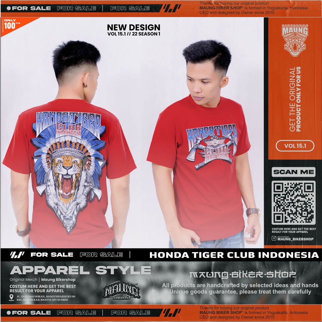 MAUNG_T-SHIRT HTCI INDIAN _KAOS HONDA TIGER CLUB INDONESIA 2022 |REG_016