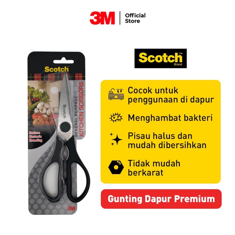 

Scotch 3M Gunting Dapur Premium Tahan Karat Kitchen Scissors KS-P