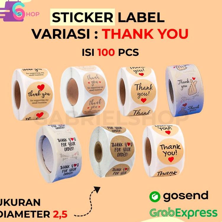 

S78 (100pcs) STIKER LABEL ROLL VARIASI THANK YOU || STICKER SEGEL ECER BIG DISKON ,,,,