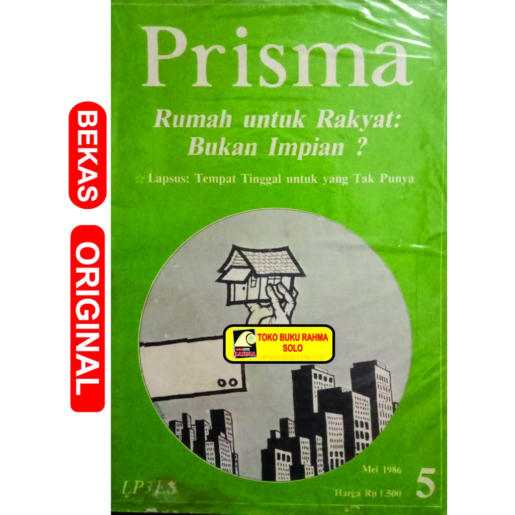 Majalah Prisma Mei 1986 Rumah untuk Rakyat Bukan Impian? LP3ES Asli Ori Bekas Lawas Antik Kuno Langk