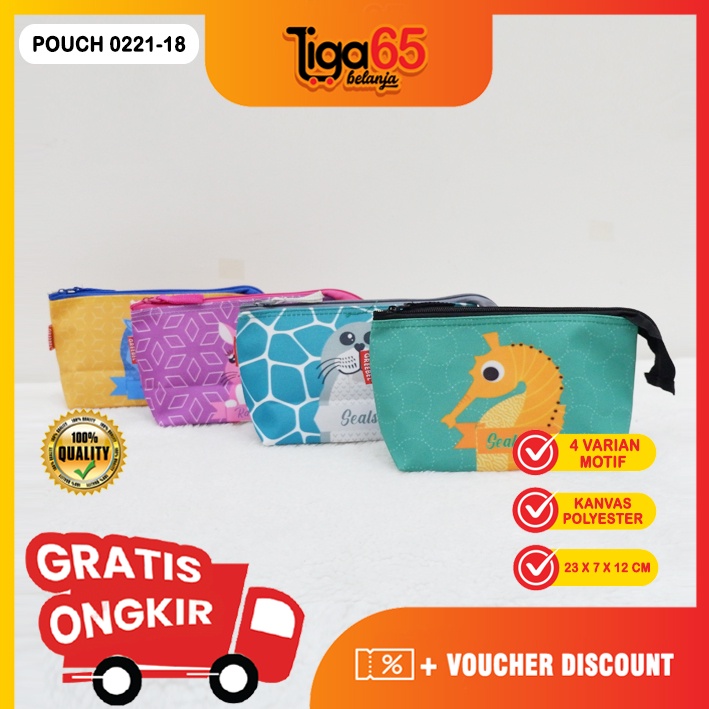 365 GREEBEL POUCH 0221-18 / Tempat Kosmetik / Pouch Serbaguna