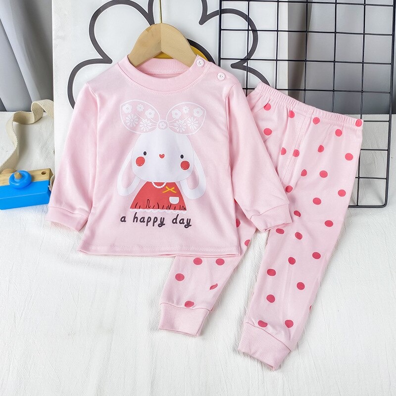 Setelan lengan panjang anak unisex lucu / baju setelan anak usia 0-2 tahun motif karakter import