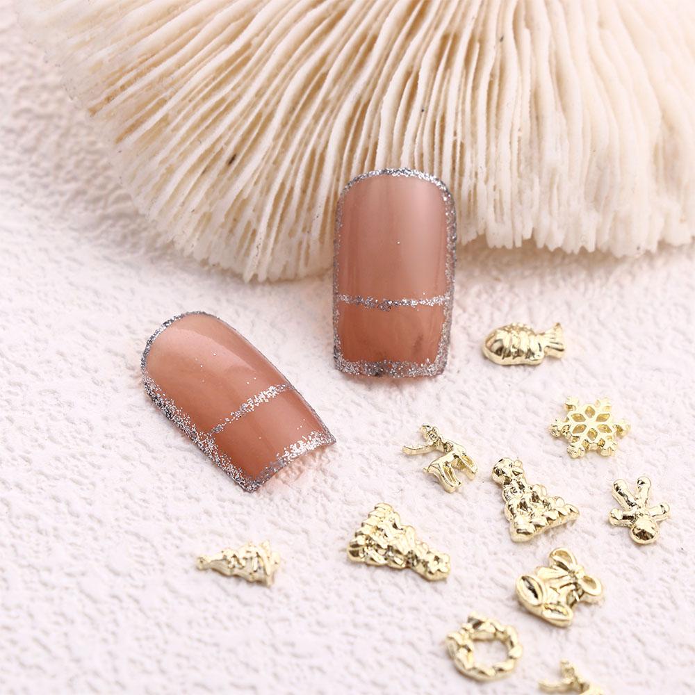 AUGUSTINA Agustinina Natal Dekorasi Nail Art Lonceng Fashion Elk Manicure Aksesoris Hiasan Kuku Perhiasan Kuku 3D