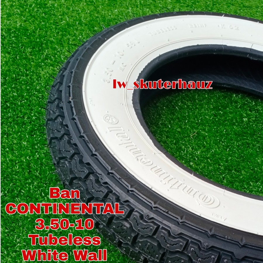 Ban Tubeless Whitewall CONTINENTAL uk 3.50-10 utk All Vespa ring 10