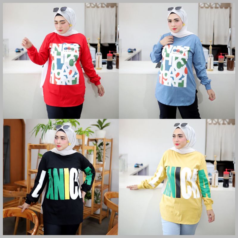 Lanicha top kaos lengan panjang / atasan kaos wanita lengan panjang premium quality by lanicha
