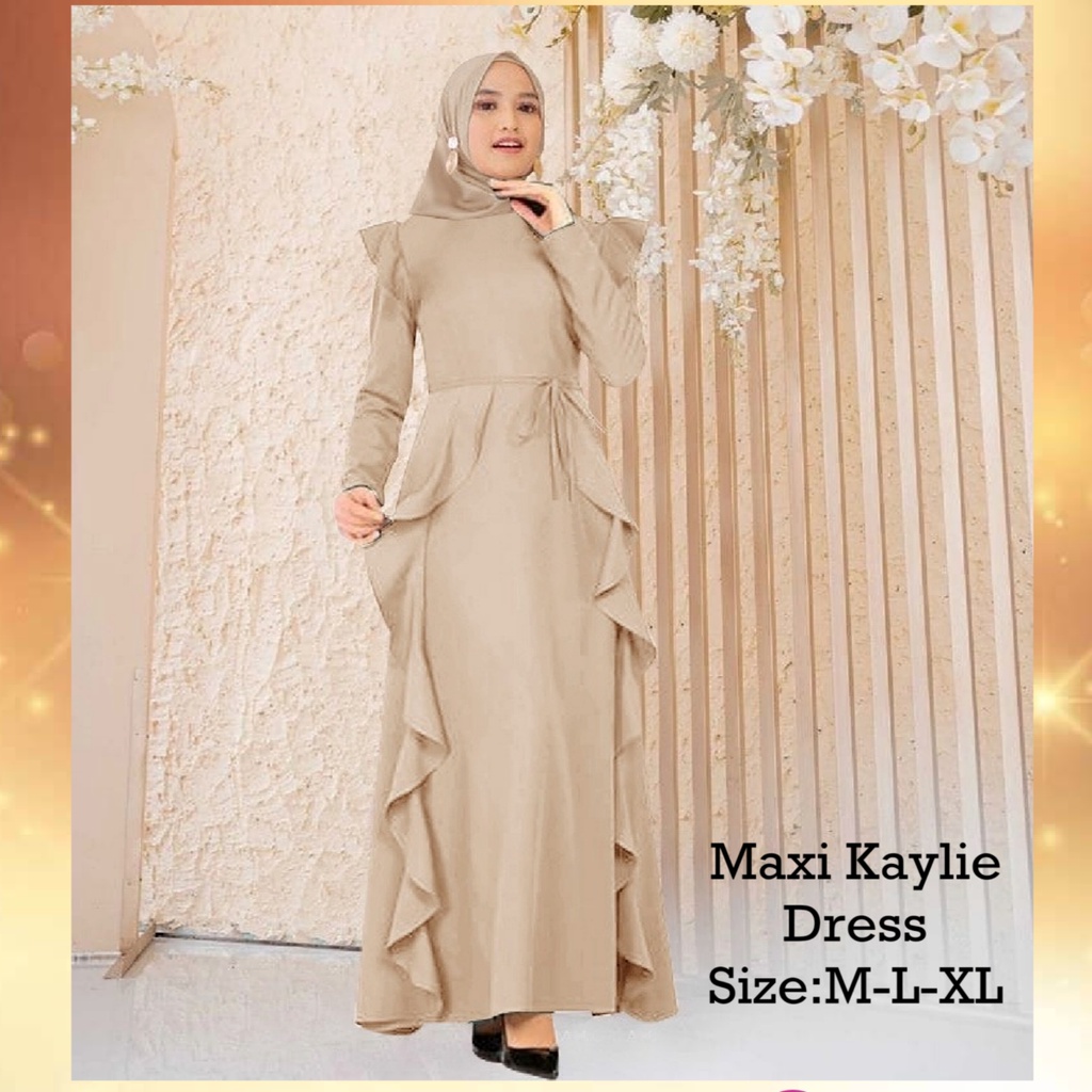 Gamis Wanita Busui Tren Kekinian Model Kerutan/Maxi Kaylie Dress 3 Size M-L-XL Matt Moscrepe