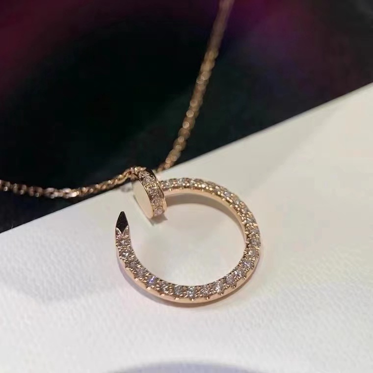 Kalung Bentuk Bulat | Rose Gold 18k | Kalung Rantai Klavikula Aksen Berlian | Sendok Garpu Bahan Stainless Steel | Bahan Titanium Steel | Aksesoris Rambut Untuk Wanita