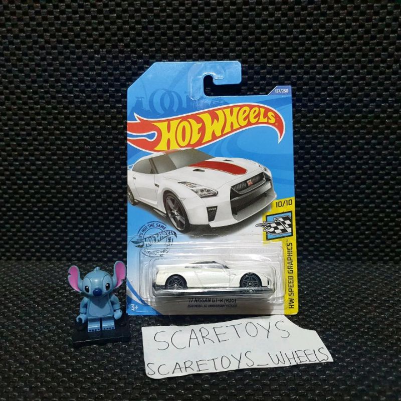Hot Wheels 17 nissan gtr r35 2020 model 50 anniversary version putih white