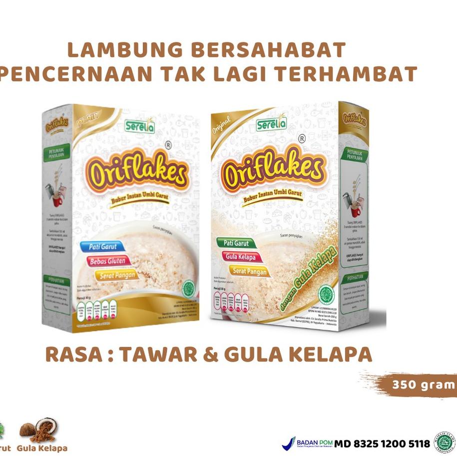 

☄ Oriflakes Sereal Umbi Garut Asam Lambung Original bubur sereal umbi pati garut oriflakes plain dan Gula Kelapa serelia oriflakes tanpa susu ☄