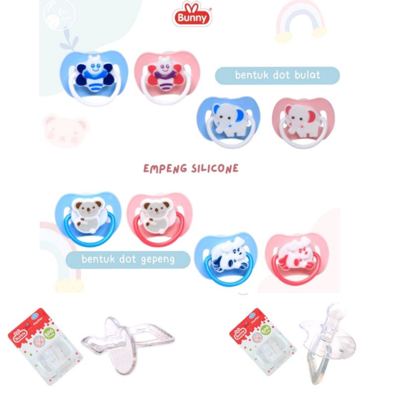 Lusty Bunny Empeng Bayi Baby Pacifier Orthodontic Silicon Pacifier gepeng dan Bulat Motif / Polos Empeng