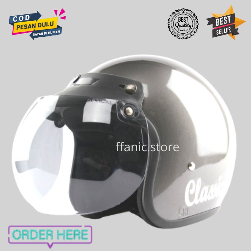 helm bogo dewasa terlaris | kualitas SNI pria wanita remaja helem motor retro bogo classic