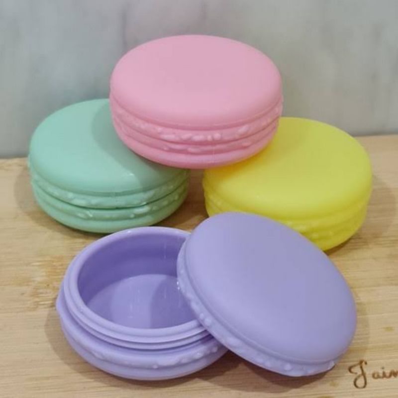 BOTOL KRIM TRAVELLING 10gram MACARON | POT jar 10gr bahan Plastik Bentuk Macaron