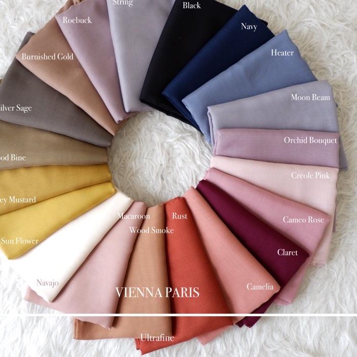 ♕ [Bahan Saja] PLAIN PARIS ULTRAFINE VIENNA / HIJAB SEGIEMPAT ✺