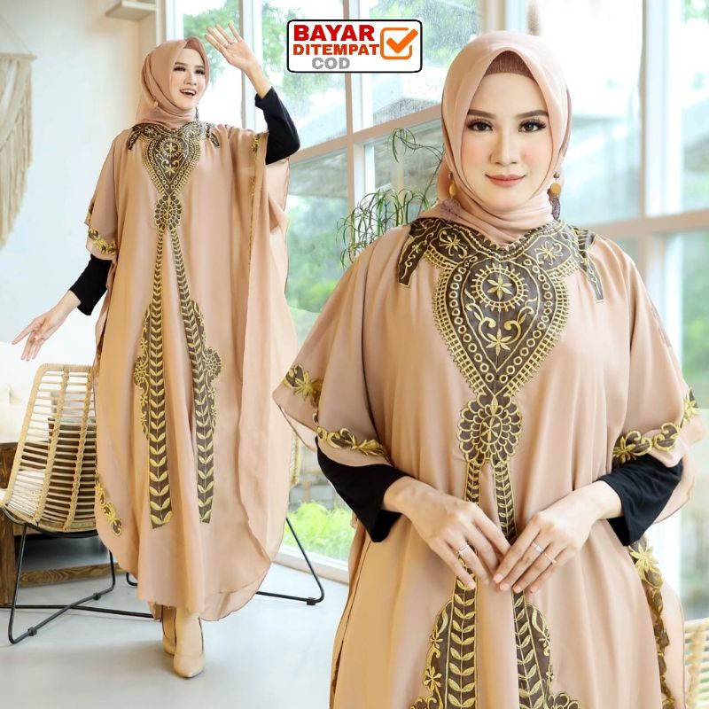 Dress / Kaftan / Wanita / Kaftan Lebaran / Kaftan Lebaran 2023 Mewah / Ceruty / Ceruti / Dress Premi