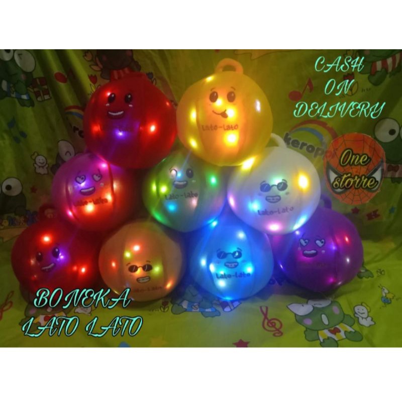 Boneka terbaru / boneka lato lato kekinian/ boneka viral lato lato LED nyala size M diameter lingkar
