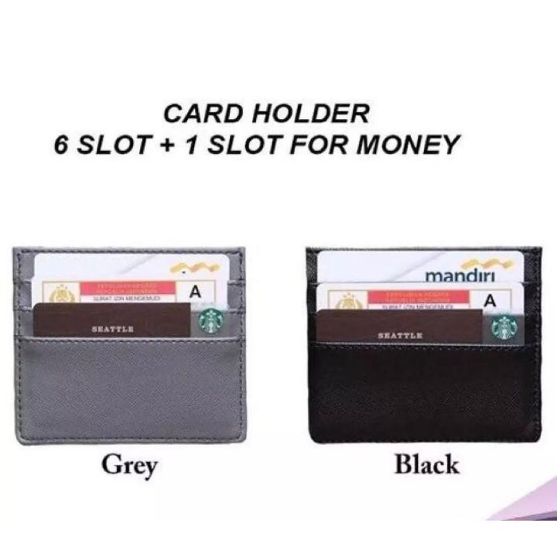 CARD HOLDER 6 SLOT + 1 SLOT MONEY DOMPET KARTU