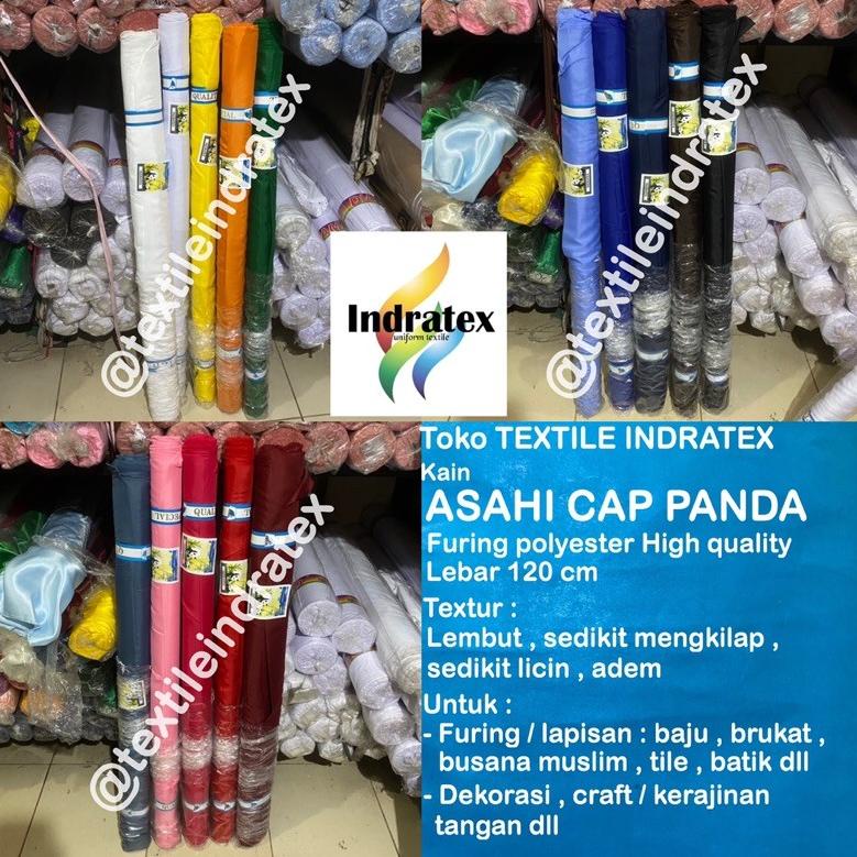 Special Promo [Buy 2 Free Gold] ( per 1 roll ) kain furing asahi cap panda lebar 120 cm bahan lapisa