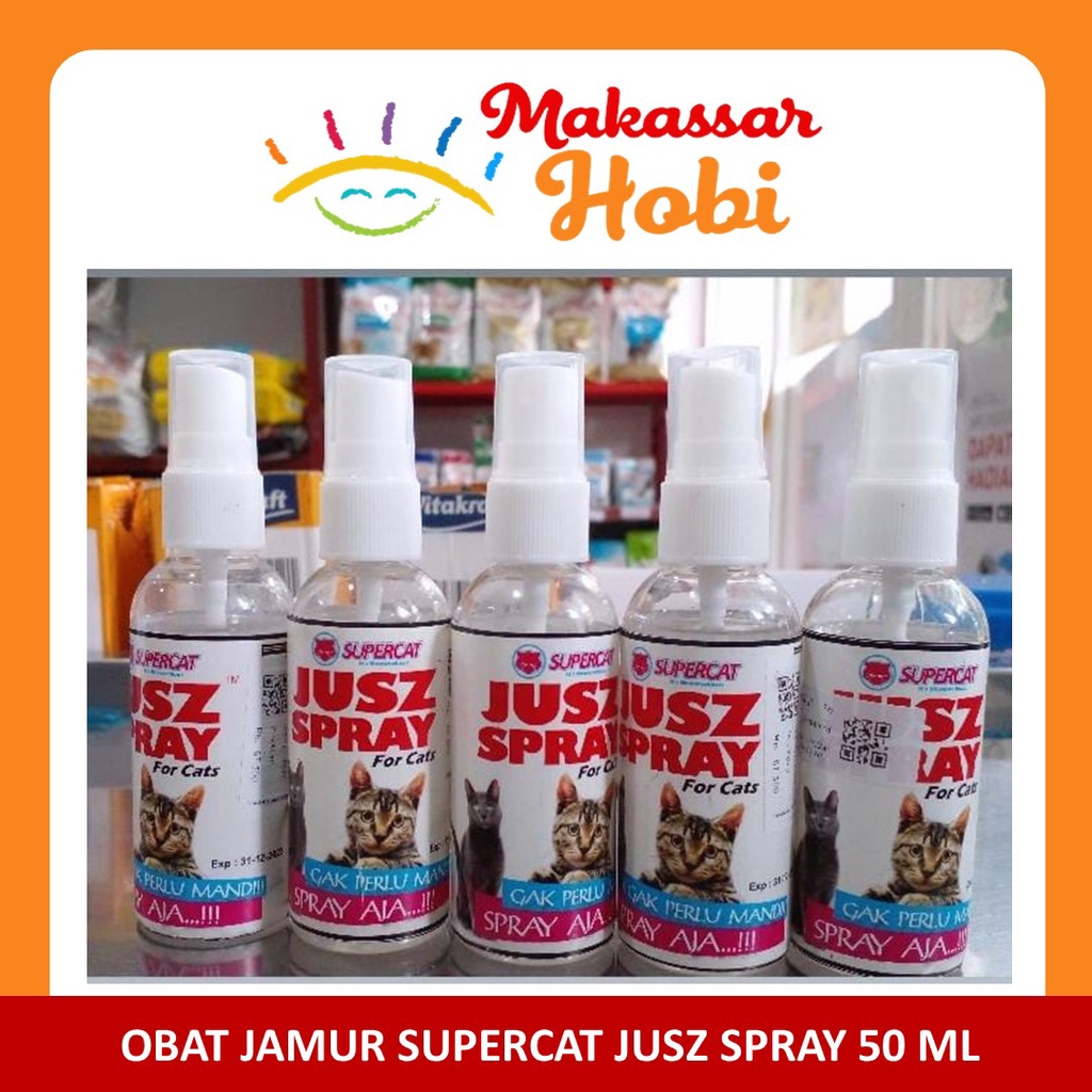 Obat Jamur Luka Kutu Scabies Kucing Anjing JUSZ SPRAY Supercat 50ml