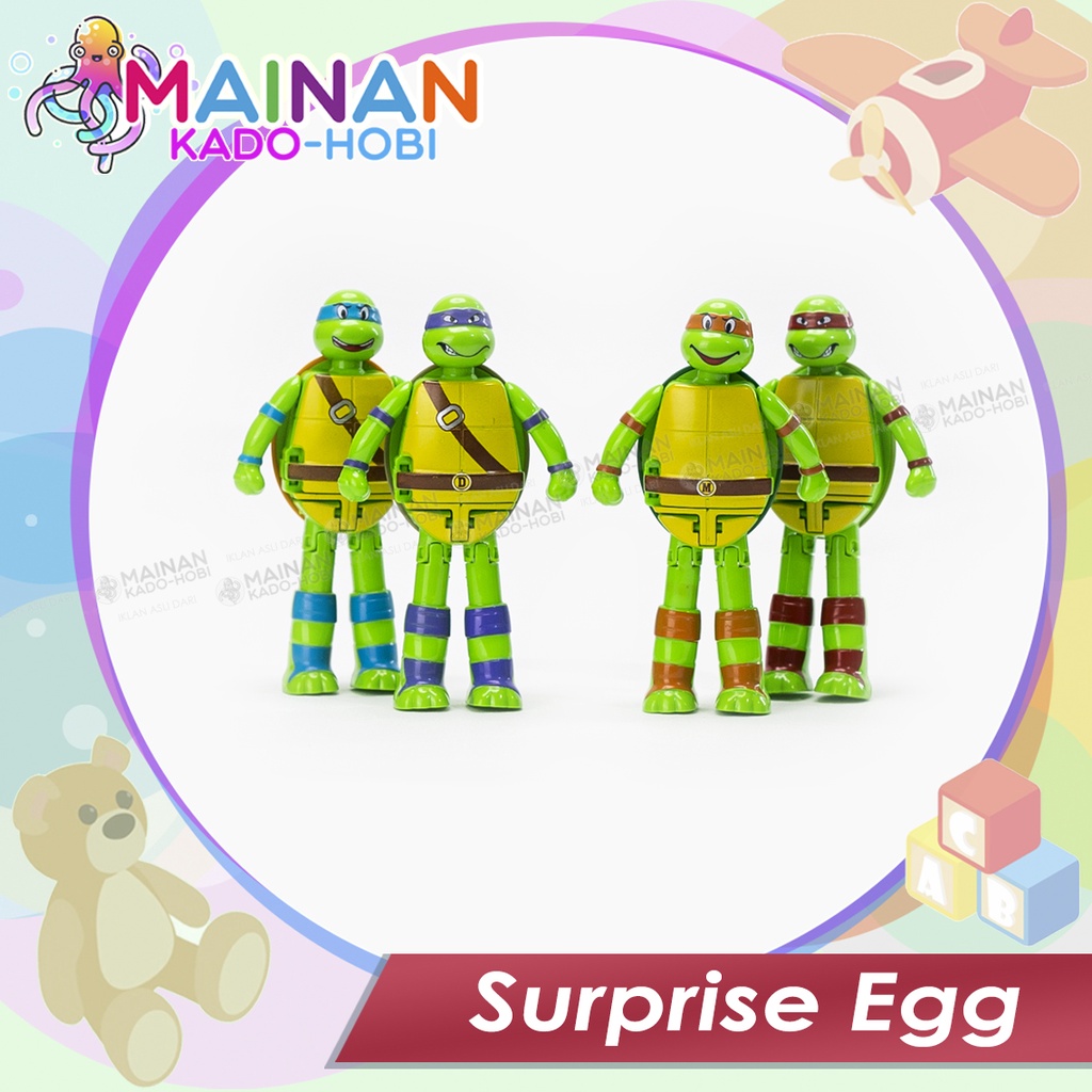 KADO HADIAH MAINAN ANAK SURPRISE EGG TELUR ACTION FIGURE NINJA TURTLE