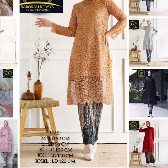 ☝ (COD) KEBAYA TUNIK BROKAT JUMBO / SETELAN KEBAYA TUNIK / KEBAYA MUSLIMAH MODERN ✻