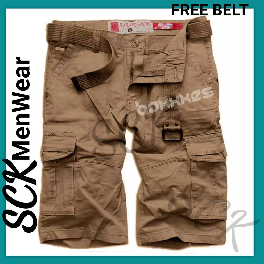 Celana Pendek Bawancheng Polos Cargo Pdl  size 28-38 / Bawahan Tactical Cargo Pria- sckmenwear GROSIR