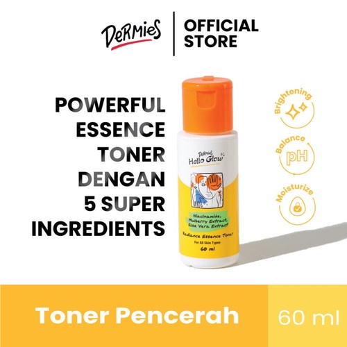 DERMIES Clear &amp; Glowing Skin! - Micellar Gel dan Essence Toner Wajah Pencerah