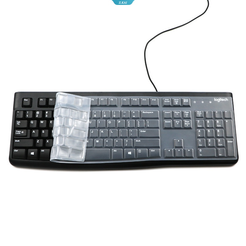 Cover Keyboard Silikon Inggris Cocok Untuk Desktop Logitech K120 15.6 &quot;Silikon Ultra Tipis Lembut Untuk Logitech Mk120 K120 Film Pelindung Anti Air [ZK]