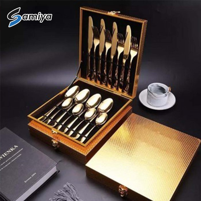 

(COD) paket set hampers dinner table 16 pcs / paket souvenir sendok dinner - PKAETBLACK16