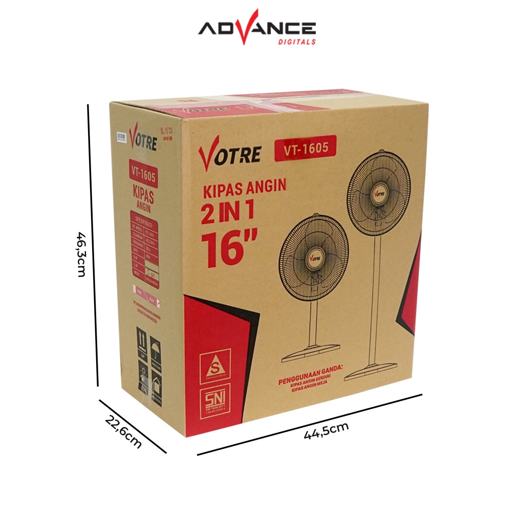 [Garansi 1 tahun]Advance Kipas Angin Berdiri Stand Fan VT1605 Votre 16&quot; inch