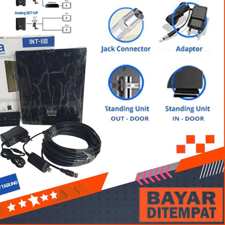 ➺ Antena TV Antena Digital Antena Dalam/Luar Intra 118 Bisa Tv Tabung LED Set Top Box ➩