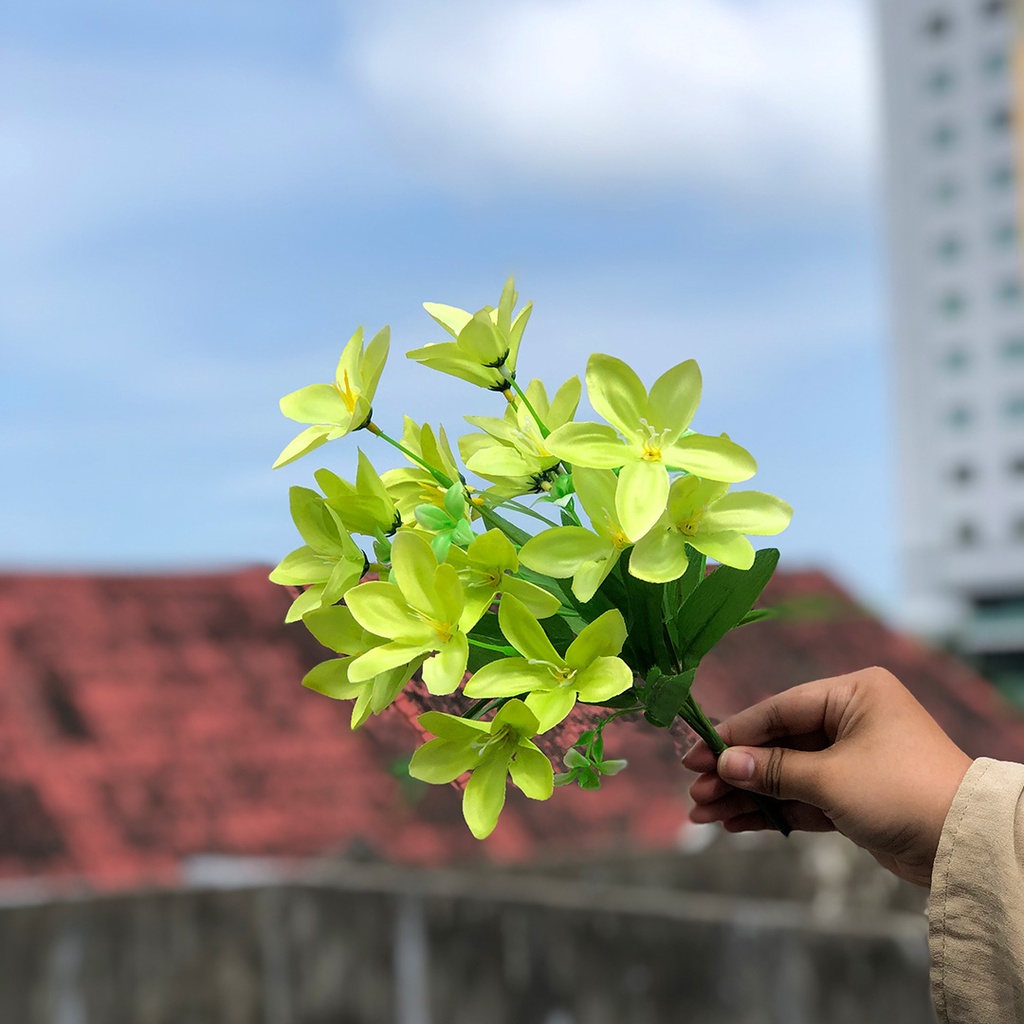 Bunga Bakung Lily Hias Tangkai Buket Plastik Ornamen Pajangan Hiasan Dekorasi Ruangan Artificial Flower Satu7an PBP150