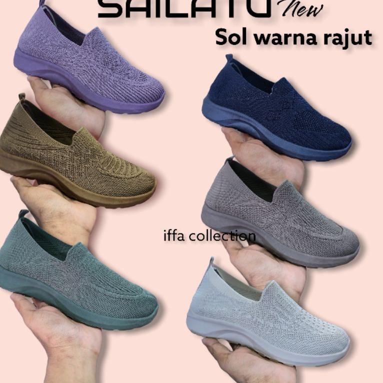 Stok Terbaru sepatu rajut import sailatu new sol warna kerren redy di  iffa