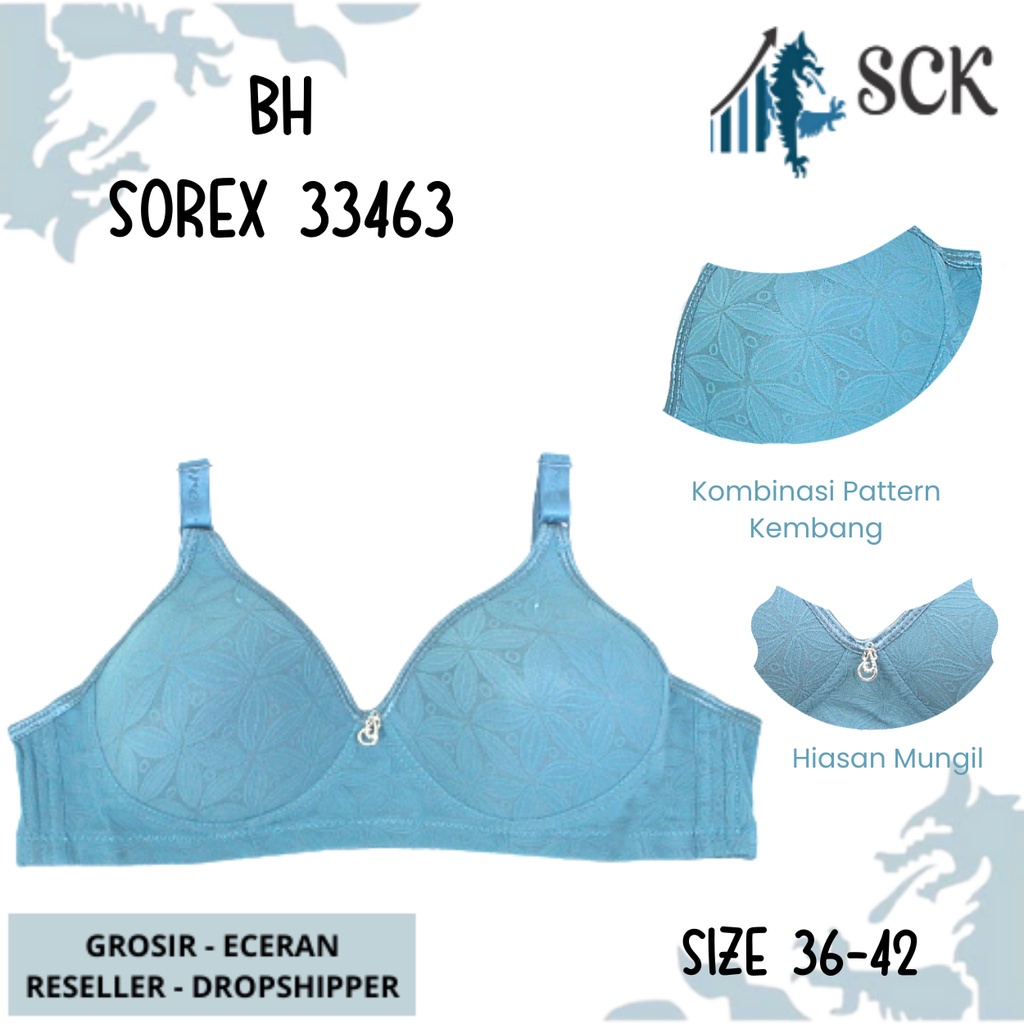 BH SOREX 33463 Busa Tanpa Kawat Cup B-C Size 36-42 / BH Wanita / Pakaian Dalam Cewek- sckmenwear GROSIR