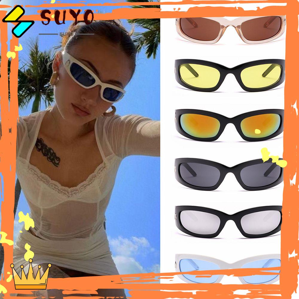 Suyo Moon Sunglasses UV400 Punk Kacamata Matahari Hip Hop Persegi Panjang