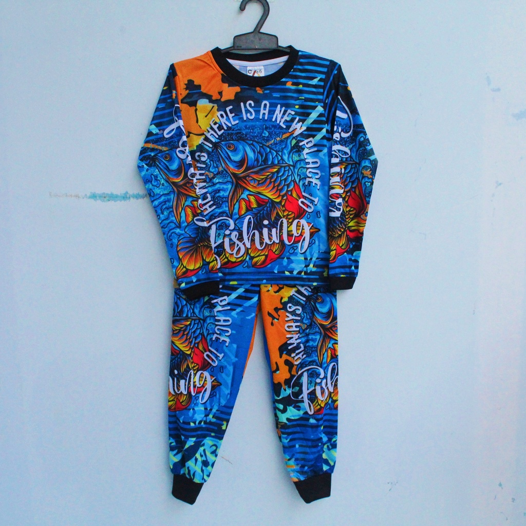 baju mancing mania/setelan anak mancing mania murah
