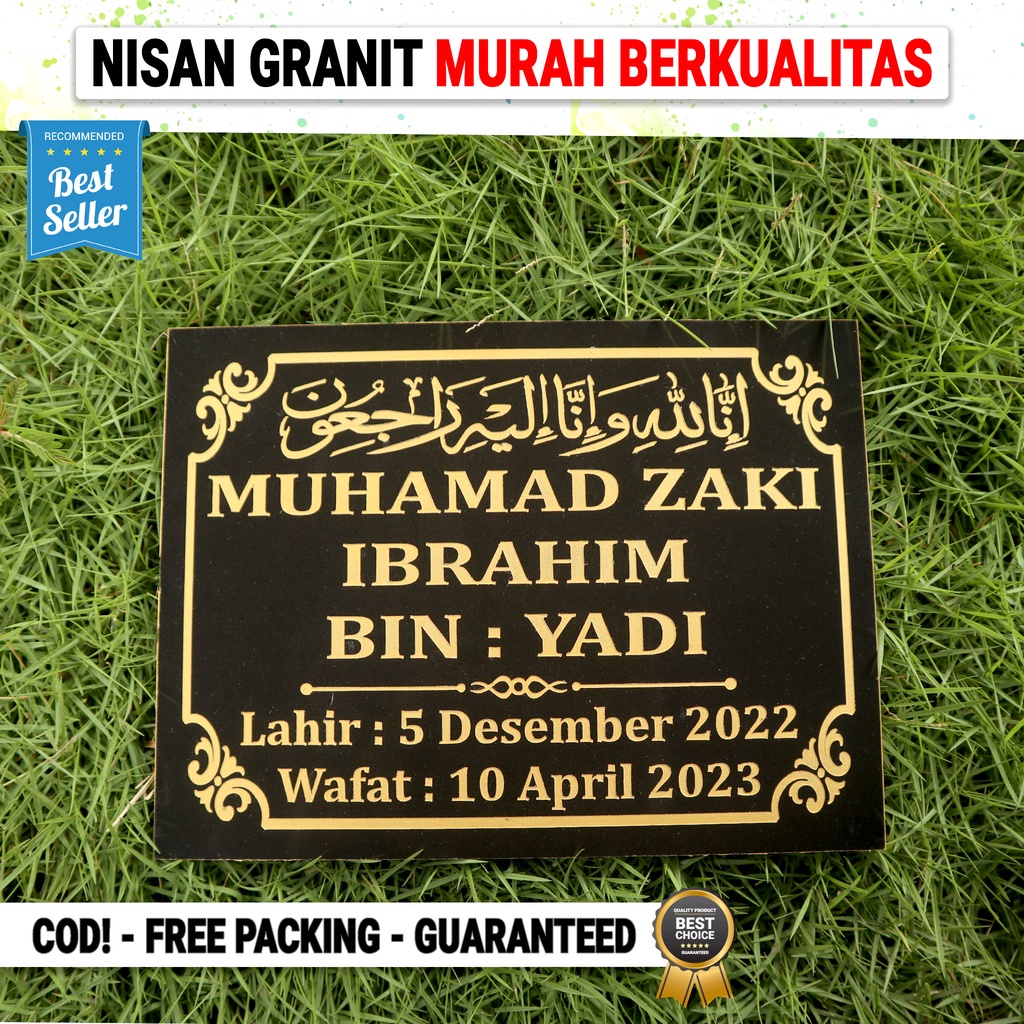 BATU NISAN LEMPENGAN TERMURAH TERLARIS BERKUALITAS - FREE PACKING