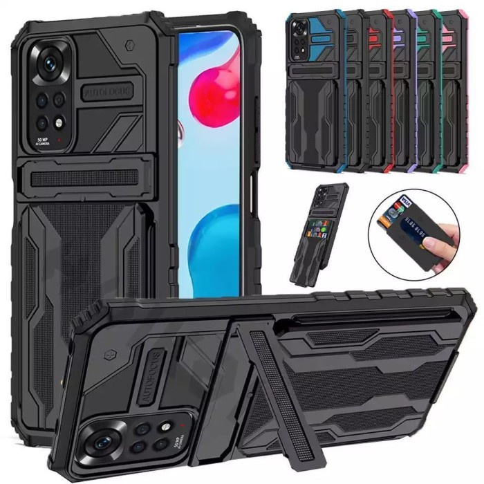 Case Transformers SLOT CARD +Standing Realme C21Y Hardcase Shockproof Nyaman