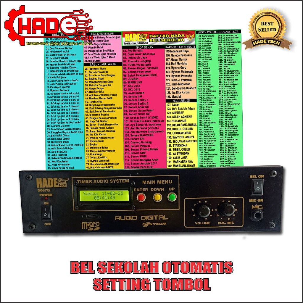 ID BEL SEKOLAH OTOMATIS 1SET LENGKAP