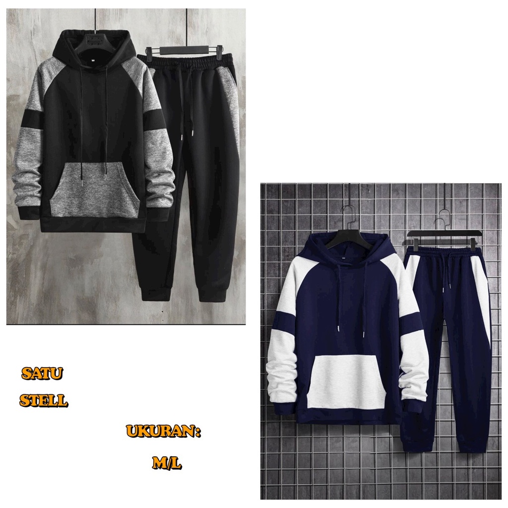 ALIPIO FASHION - SETELAN HOODIE JACKSON / fashion pria / satu stell / hoodie / jogger / terbaru / keren