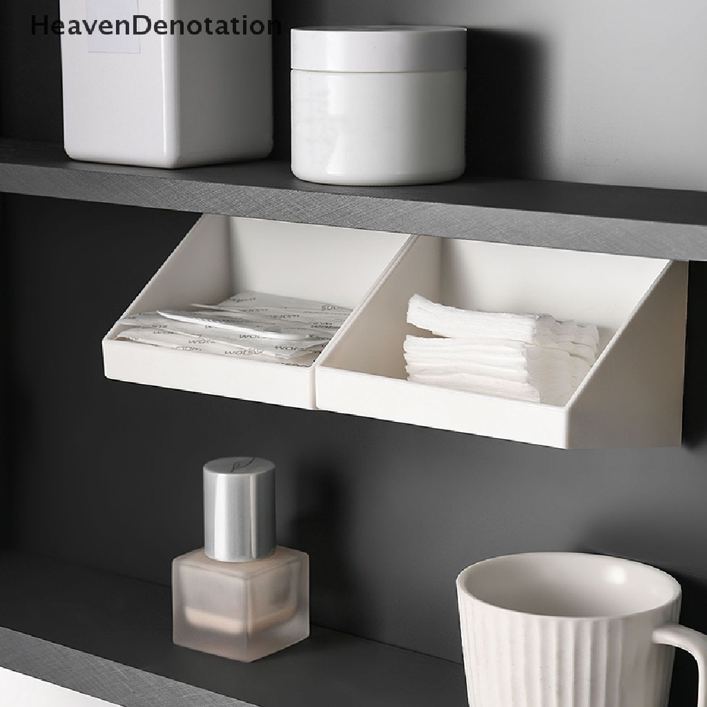 [HeavenDenotation] Rak Penyimpanan Plastik Tempel Dinding Kotak Kamar Mandi Dapur Organizer Container Shelf HDV