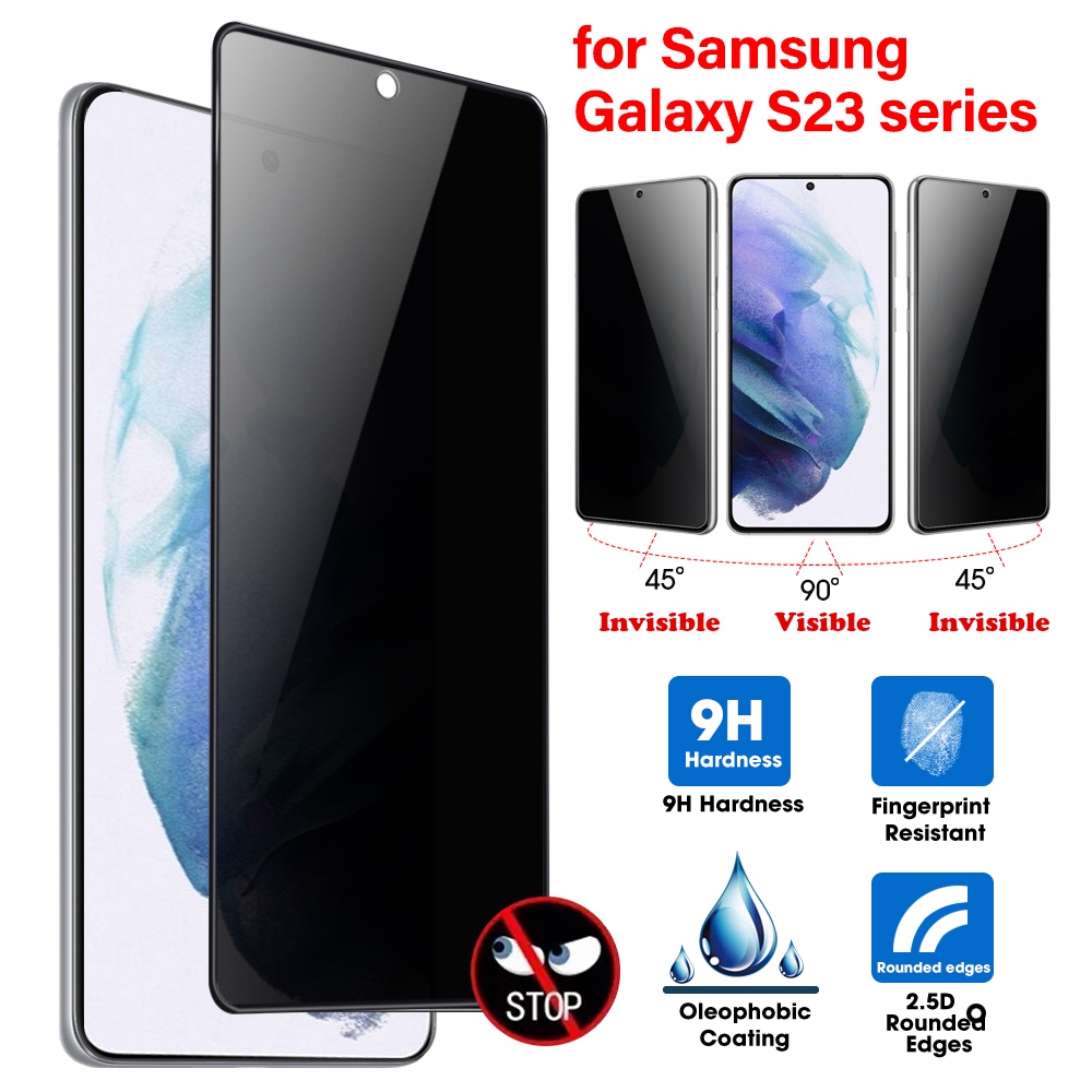 Film Pelindung Layar Privasi Anti Mengintip Melengkung 3D Tahan Gores Full Cover Untuk Samsung Galaxy S23 Plus Tempered Glass Protector Anti-spy Temepered Glass Film