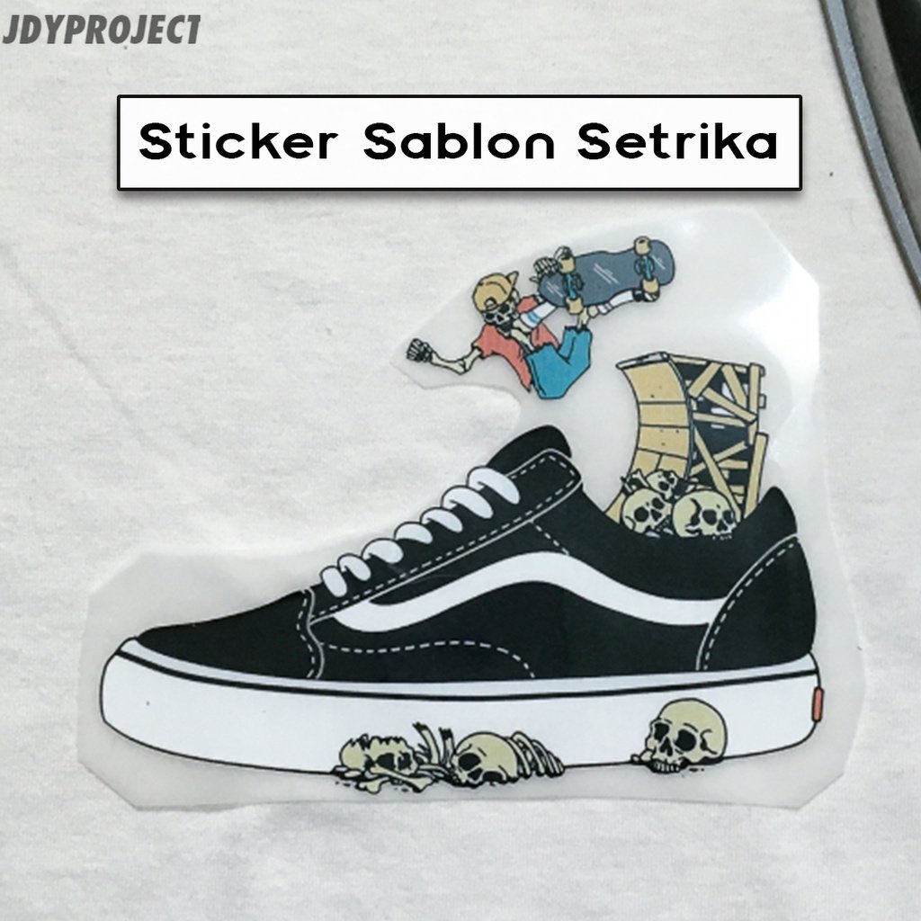 

041 Sticker Sablon Setrika Gambar Distro Keren DTF Kain Kaos Crewneck Sweeter Totebag