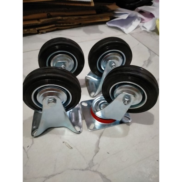 Roda rem 4 inchi roda rem hidup rem mati 4 inchi satu set 4pcs