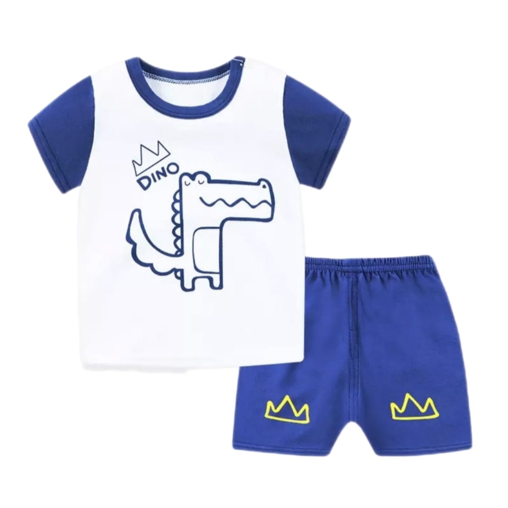 SETELAN BAJU ANAK DINOSAURUS KING UNTUK ANAK 2-6 TAHUN IMPORT