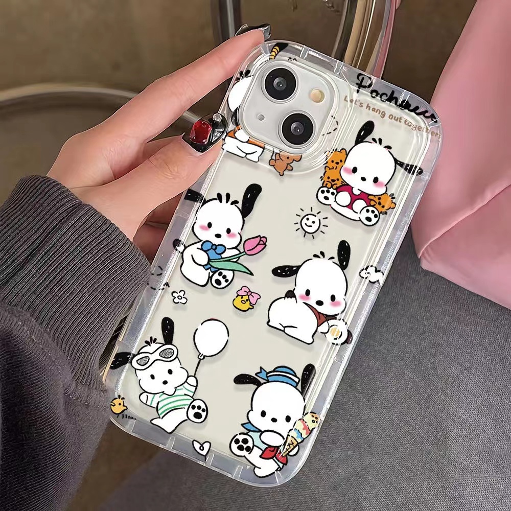 IPHONE Casing Ponsel Lembut Lucu Kompatibel Untuk Iphone14 13 12 11 Pro XS Max X XR 7 8 Plus Casing Transparan TPU Silikon Shockproof Cover