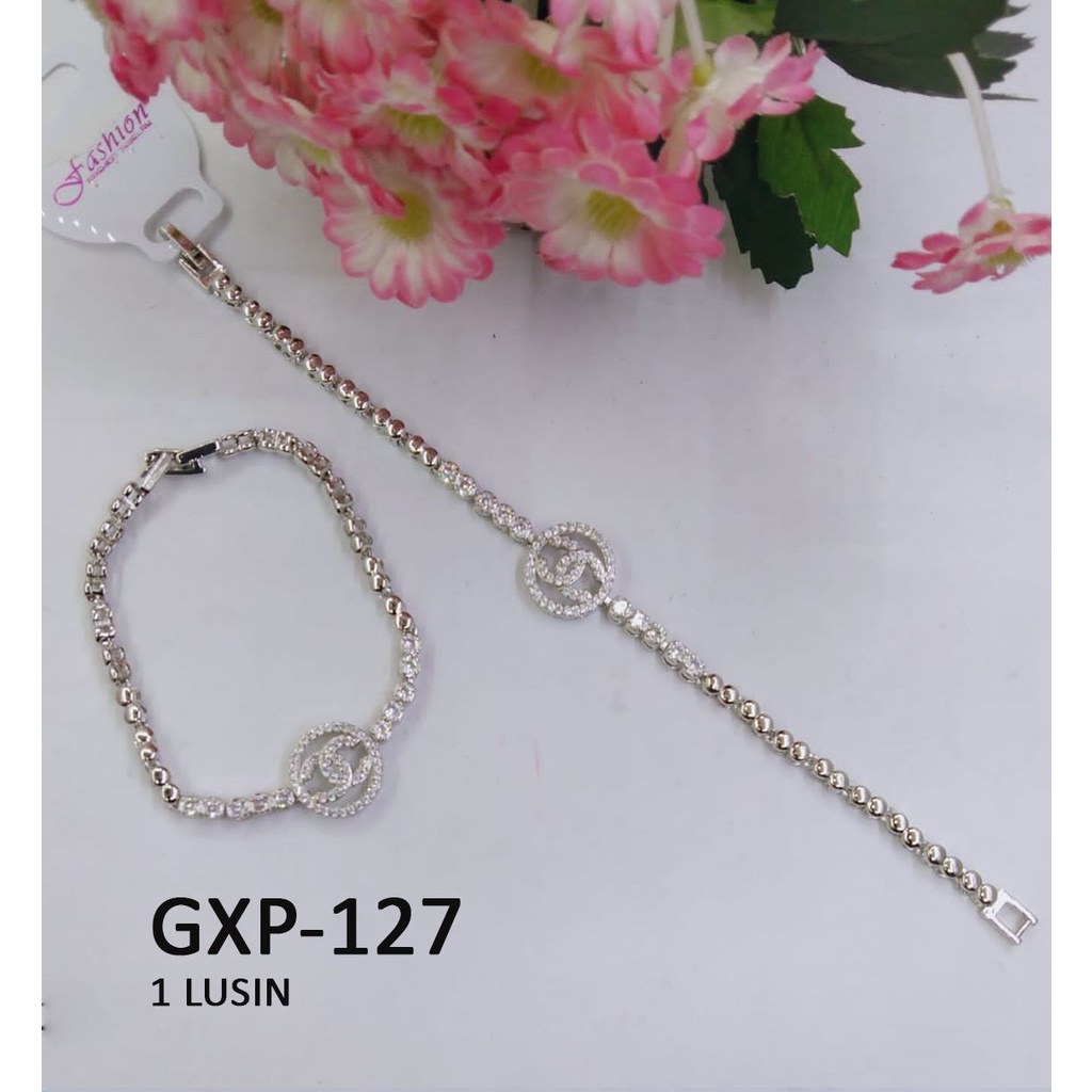 [1 LUSIN ISI 12] GELANG XP RANTAI EMAS GOLD SILVER BULAT DIAM BOLA TERMURAH / DUNIA GELANG TEBARU