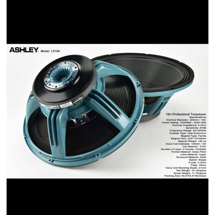 SPEAKER KOMPONEN ASHLEY LS184 LS 184 18 INCH ORIGINAL