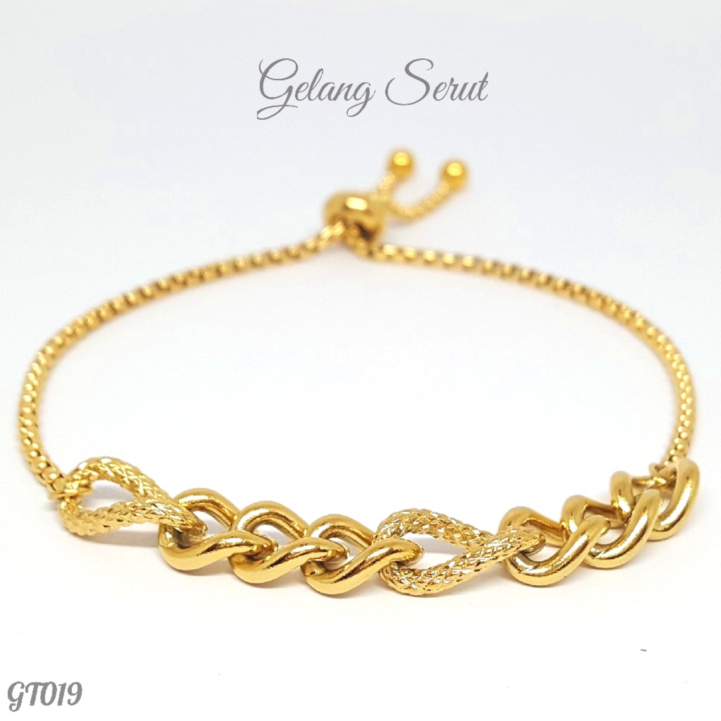 PGX Gelang Serut Titanium Perhiasan Anti Karat Aksesoris Wanita - GT019