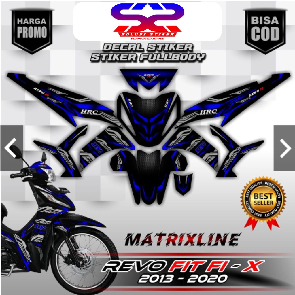 Promo Stiker Decal Stiker Revo Fit fi -x MotifMatrixlane Biru Full Body