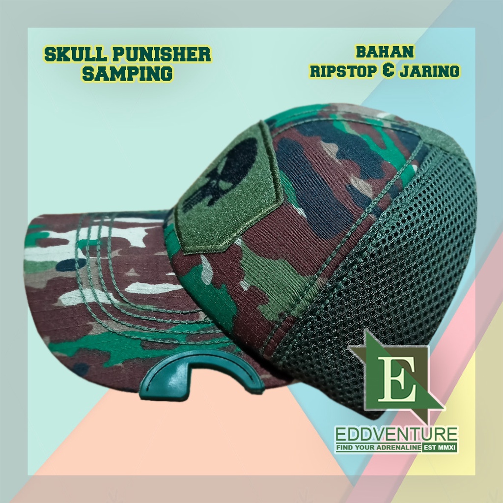 Topi Loreng Kasad Terbaru Skull Punisher Bahan Ripstop Model Bisbol